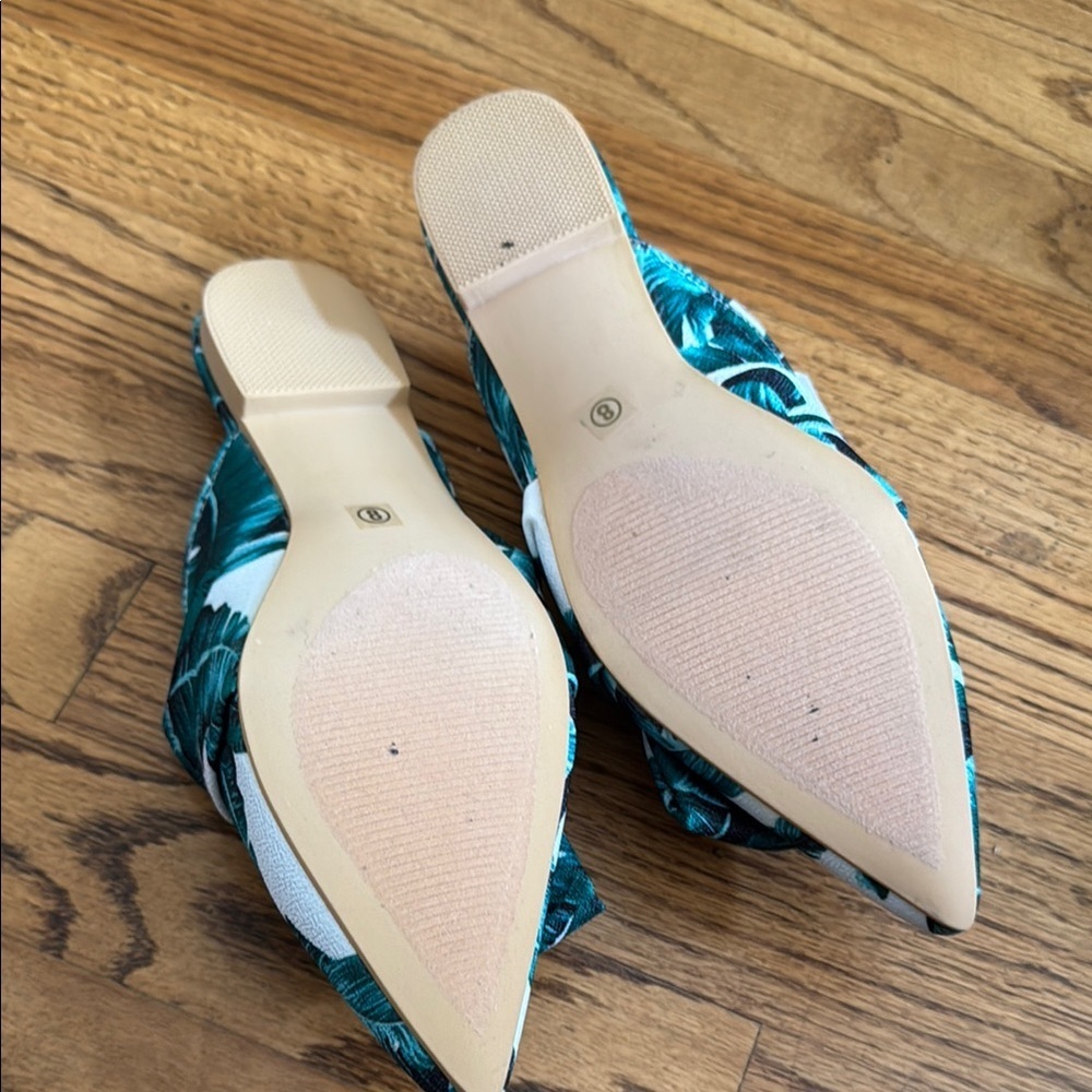 Tropical Print Women's Mules 8 - Picture 3 of 3